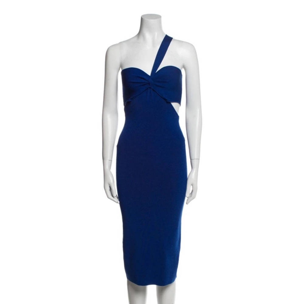 L'AGENCE Strapless Blue Dress